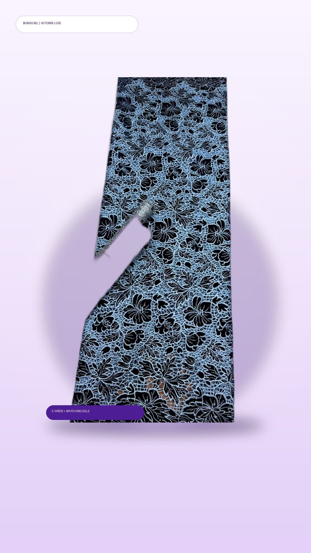 Royal Violet Corded Swiss Lace — Luxury hand-cut Nigerian cord lace with metallic thread highlights and coordinating multi-tone gele rolls. Perfect for bridal and mother-of-the-day Owambe.